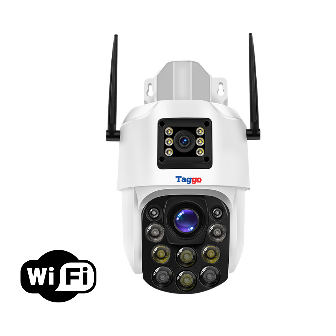 Camera de supraveghere WIFI 4K. 100X. 2 lentile. Control din aplicatie. Detectie umana. Rezistenta la apa IP66