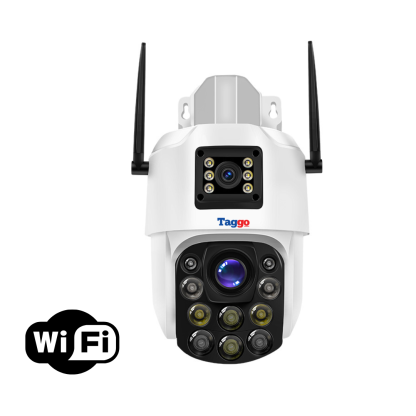 Camera de supraveghere WIFI 4K. 100X. 2 lentile. Control din aplicatie. Detectie umana. Rezistenta la apa IP66