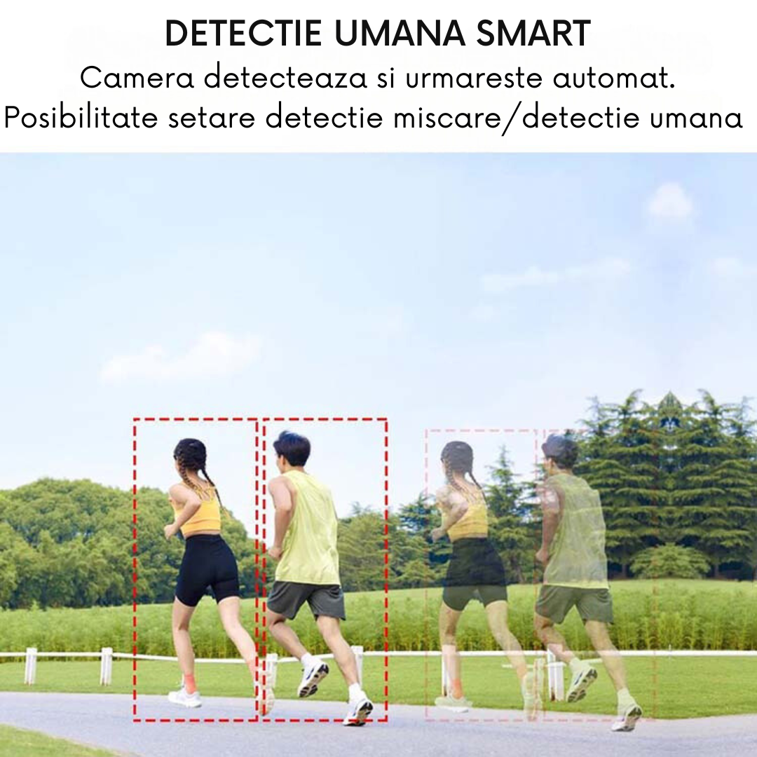 Camera de supraveghere WIFI 4K. 100X. 2 lentile. Control din aplicatie. Detectie umana. Rezistenta la apa IP66