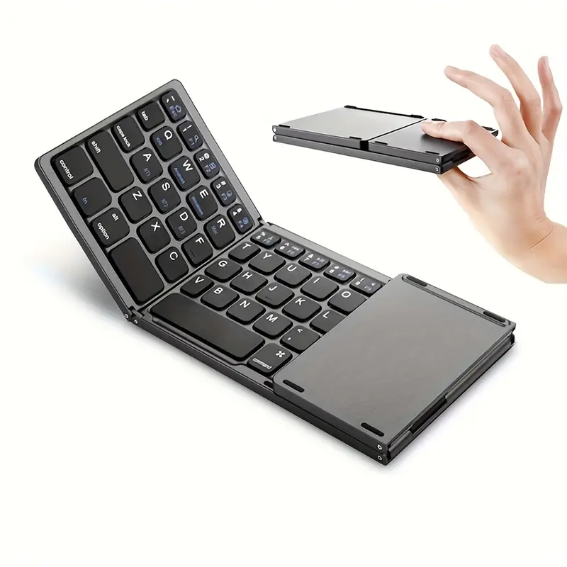 zyy portable wireless   keyboard with touchpad ultra thin design rechargeable lithium polymer battery 140mah usb charging compatible with android ios windows   with type c charging port for office and travel details 4