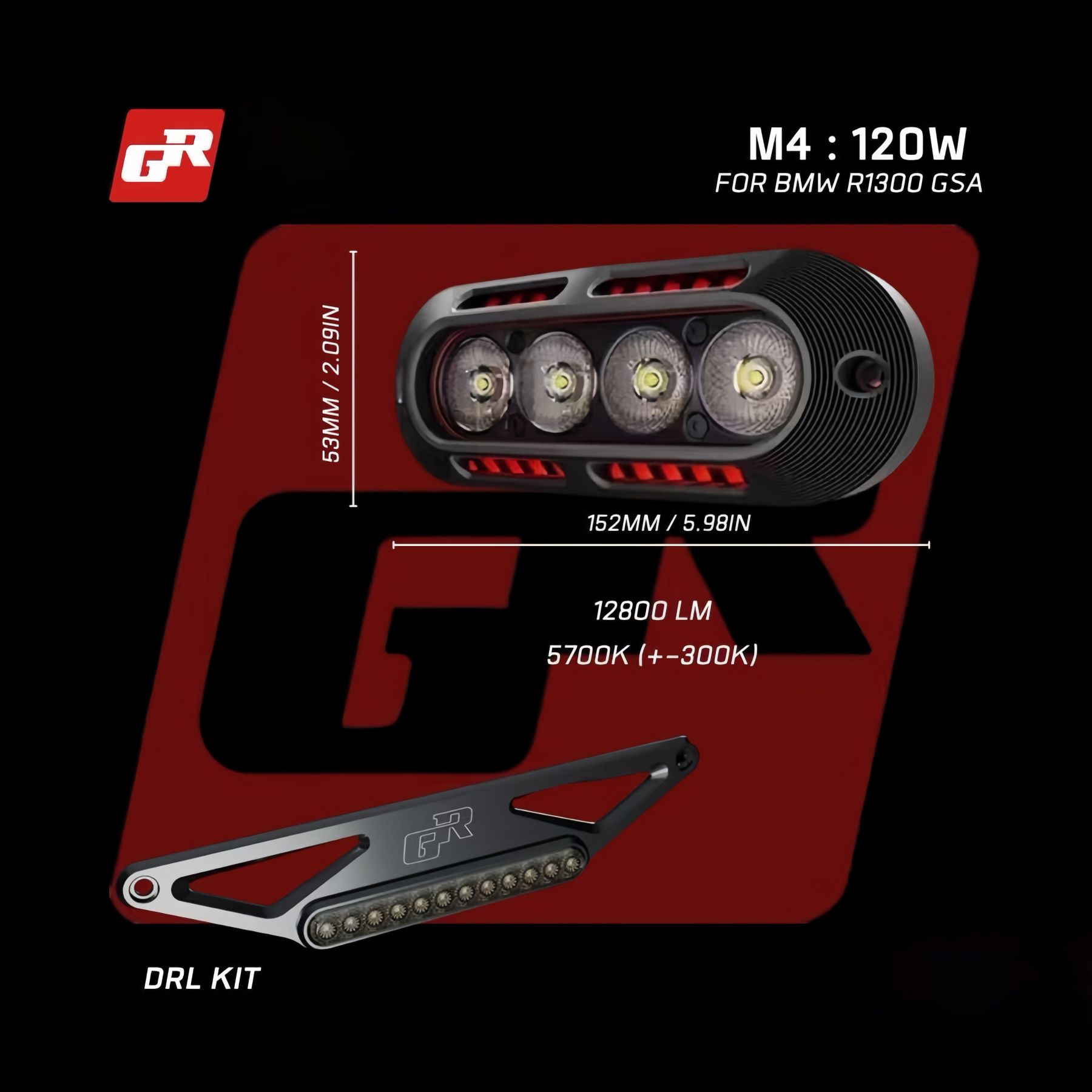 BMW R1300GS ADV GR M4 Fog Light Kit