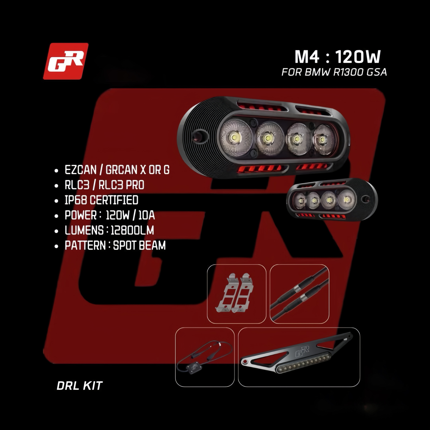 BMW R1300GS ADV GR M4 Fog Light Kit