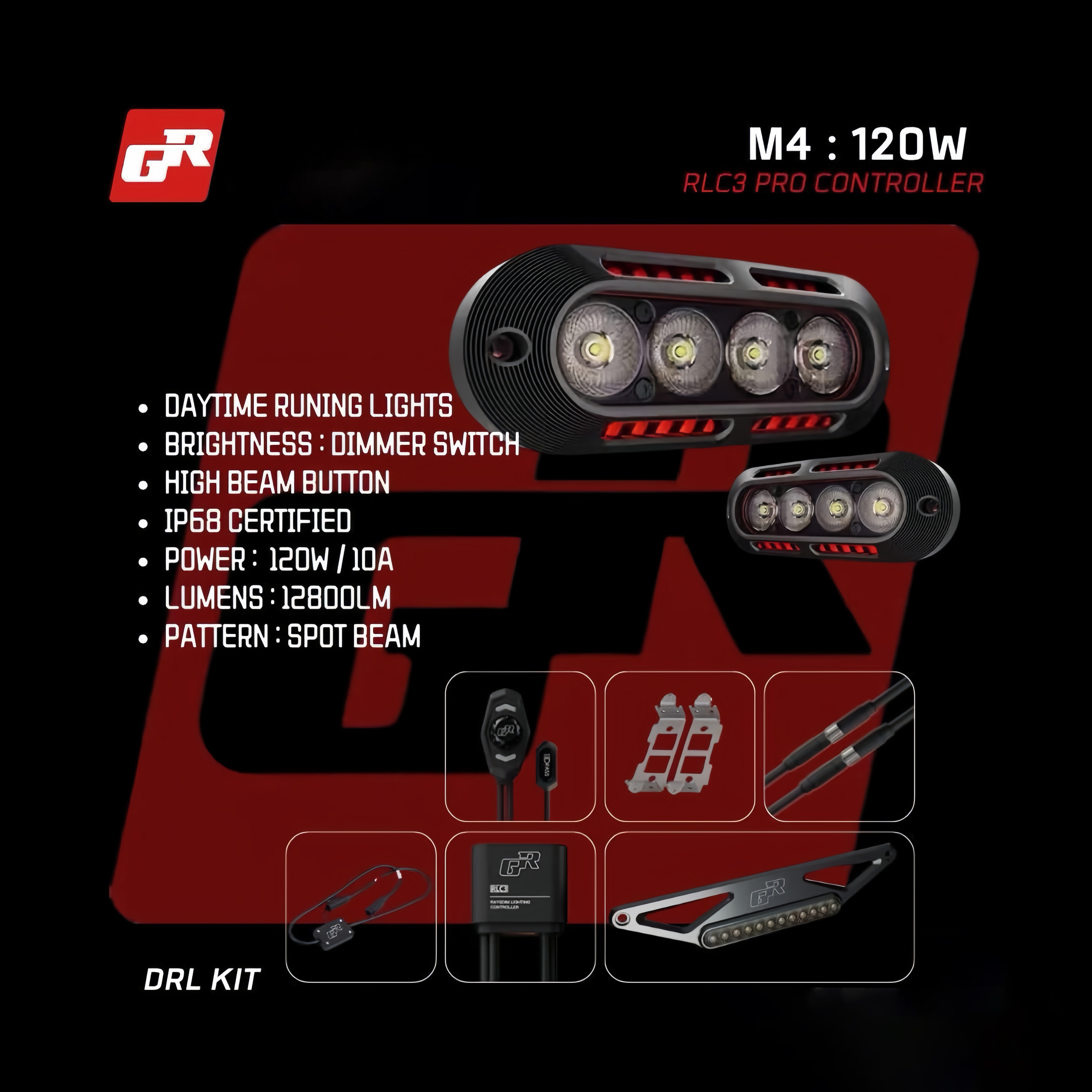 BMW R1300GS ADV GR M4 Fog Light Kit