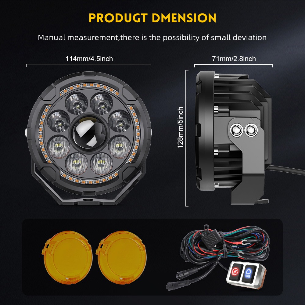 High&Low Beam Motorcycle Spotlight D040-9-C