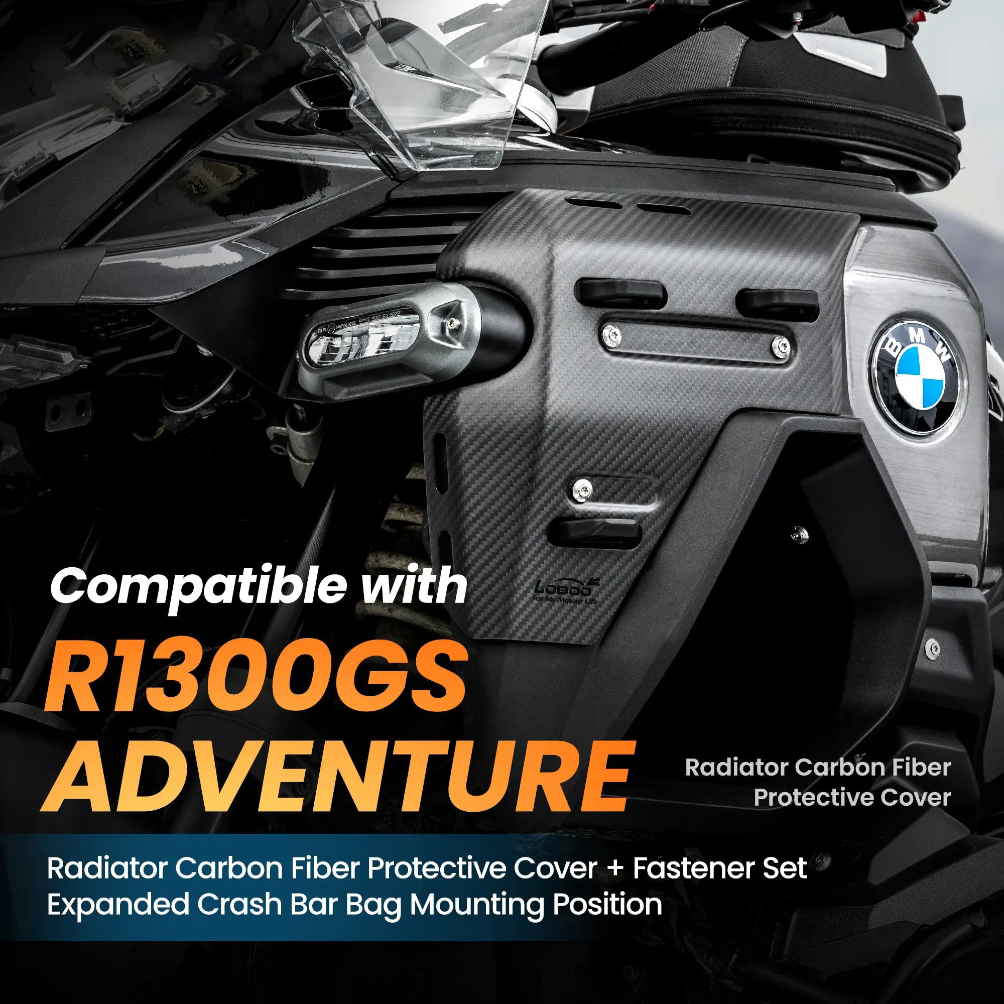 Carbon Fiber Radiator Protection for BMW R1300GS ADV