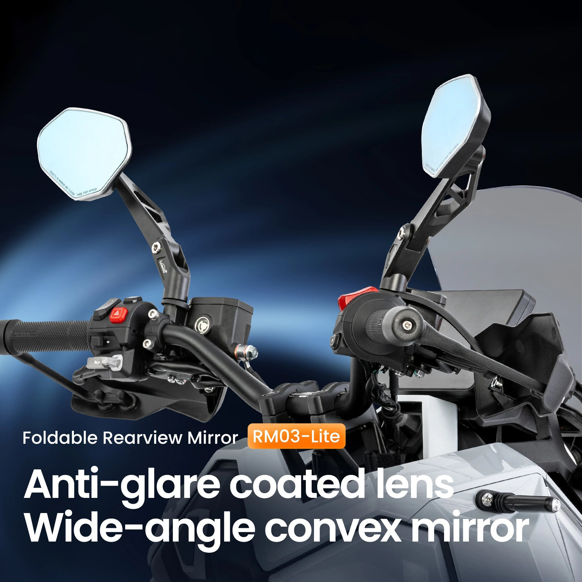 RM03-Lite Foldable Adventure Mirrors – MOTOJINI