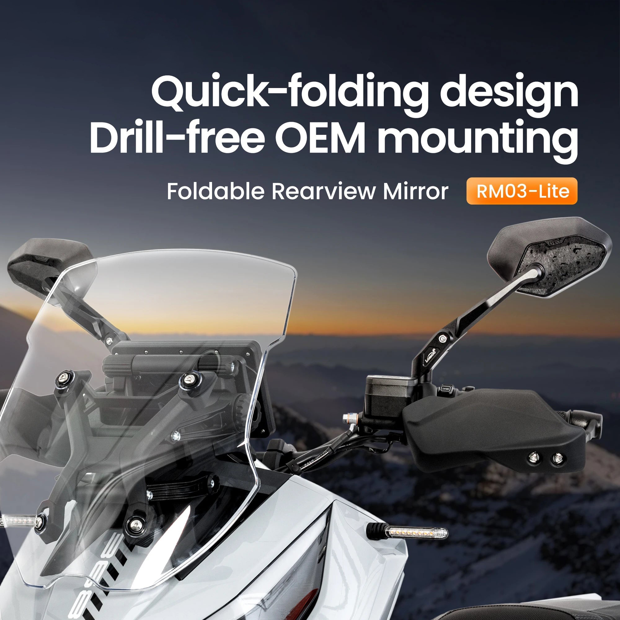RM03-Lite Foldable Adventure Mirrors – MOTOJINI