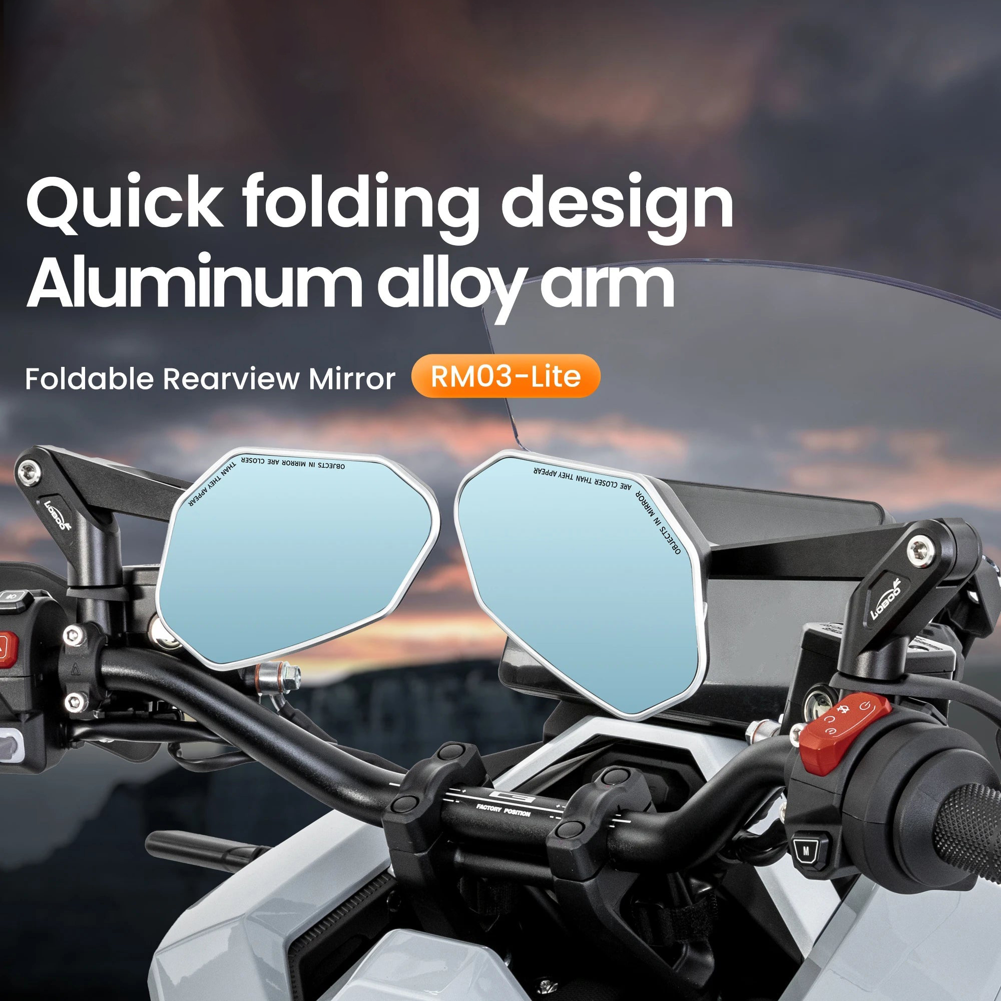 RM03-Lite Foldable Adventure Mirrors – MOTOJINI
