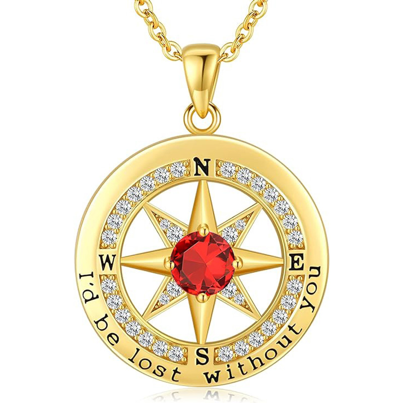 S925 Necklace Gift for Wife |Compass Jewelry |Women Anniversary |Sterling Silver |Girlfriend Birthday Gifts for Her Valentines |I'd be Lost without You