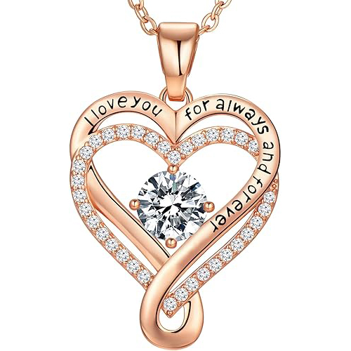 S925 Sterling Silver Engraved Heart Necklace for Lover with Wooden Gift Box & Message Card