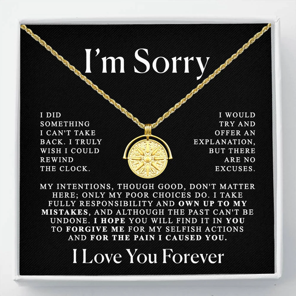 Apology Gift for Her - You are my Sunshine necklace