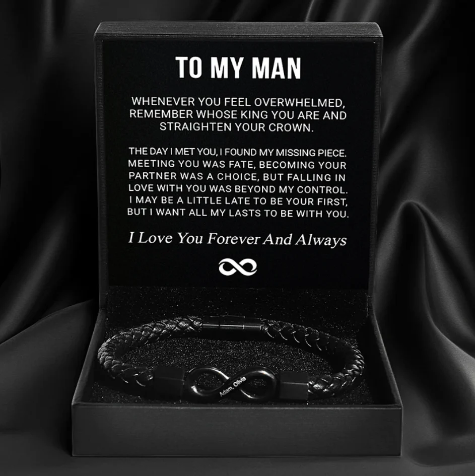 "To My Man" - Infinity Personalized Bracelet