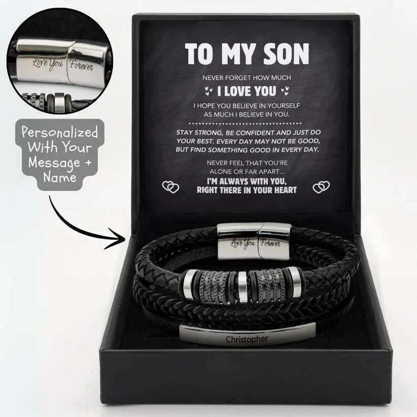 "Forever Connected" Son's Customized Bracelet