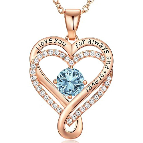 S925 Sterling Silver Engraved Heart Necklace for Lover with Wooden Gift Box & Message Card
