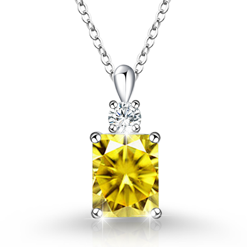 S925 Sterling Silver Multi-Color Gemstone Pendant Necklace – Elegant Sparkle with Pave Setting