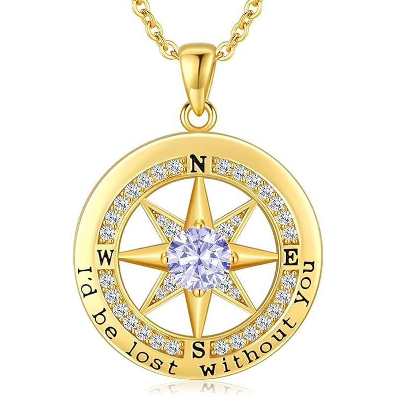 S925 Necklace Gift for Wife |Compass Jewelry |Women Anniversary |Sterling Silver |Girlfriend Birthday Gifts for Her Valentines |I'd be Lost without You