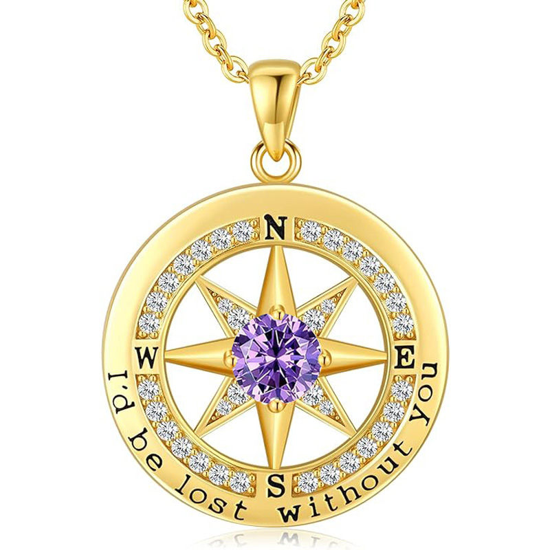 S925 Necklace Gift for Wife |Compass Jewelry |Women Anniversary |Sterling Silver |Girlfriend Birthday Gifts for Her Valentines |I'd be Lost without You
