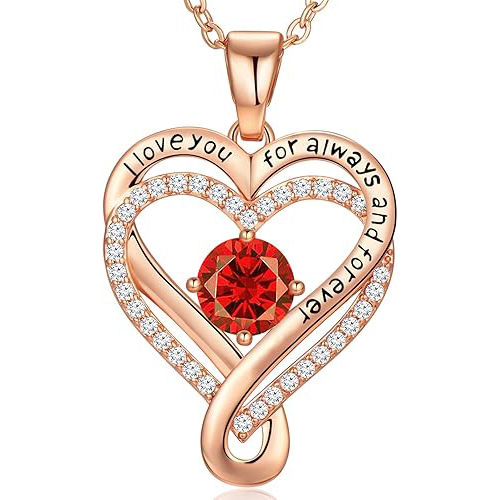 S925 Sterling Silver Engraved Heart Necklace for Lover with Wooden Gift Box & Message Card