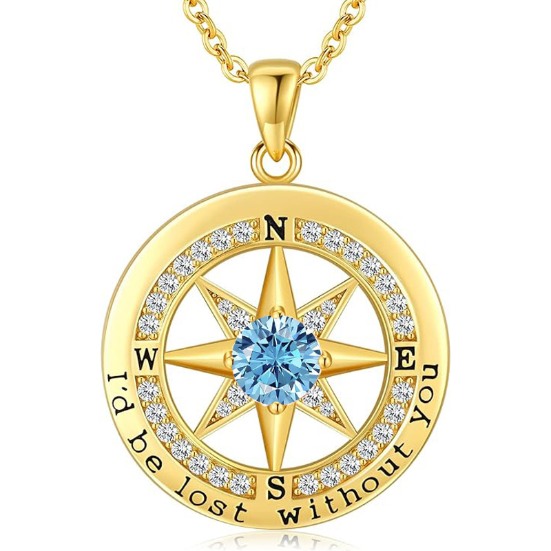 S925 Necklace Gift for Wife |Compass Jewelry |Women Anniversary |Sterling Silver |Girlfriend Birthday Gifts for Her Valentines |I'd be Lost without You