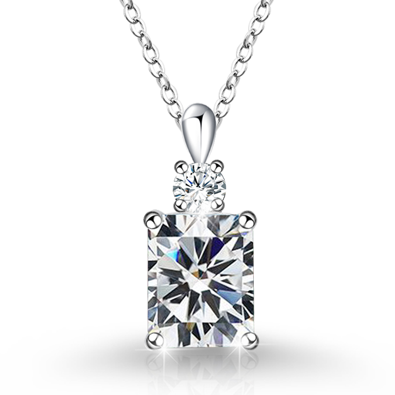 S925 Sterling Silver Multi-Color Gemstone Pendant Necklace – Elegant Sparkle with Pave Setting