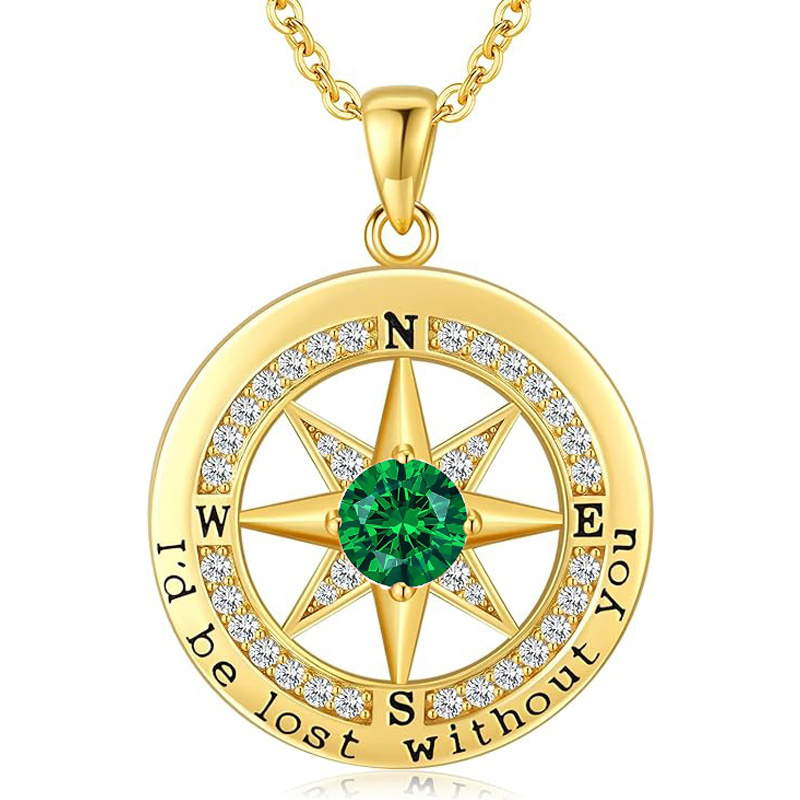 S925 Necklace Gift for Wife |Compass Jewelry |Women Anniversary |Sterling Silver |Girlfriend Birthday Gifts for Her Valentines |I'd be Lost without You