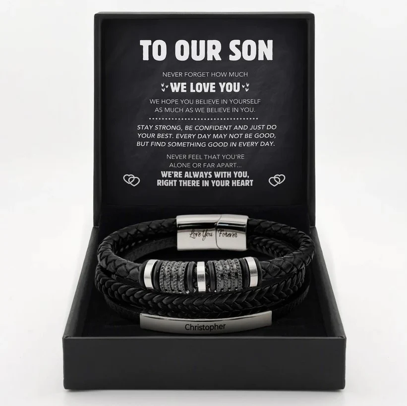 "Forever Connected" Son's Customized Bracelet