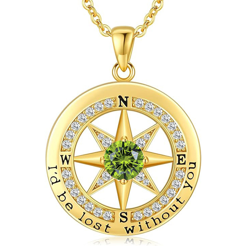 S925 Necklace Gift for Wife |Compass Jewelry |Women Anniversary |Sterling Silver |Girlfriend Birthday Gifts for Her Valentines |I'd be Lost without You