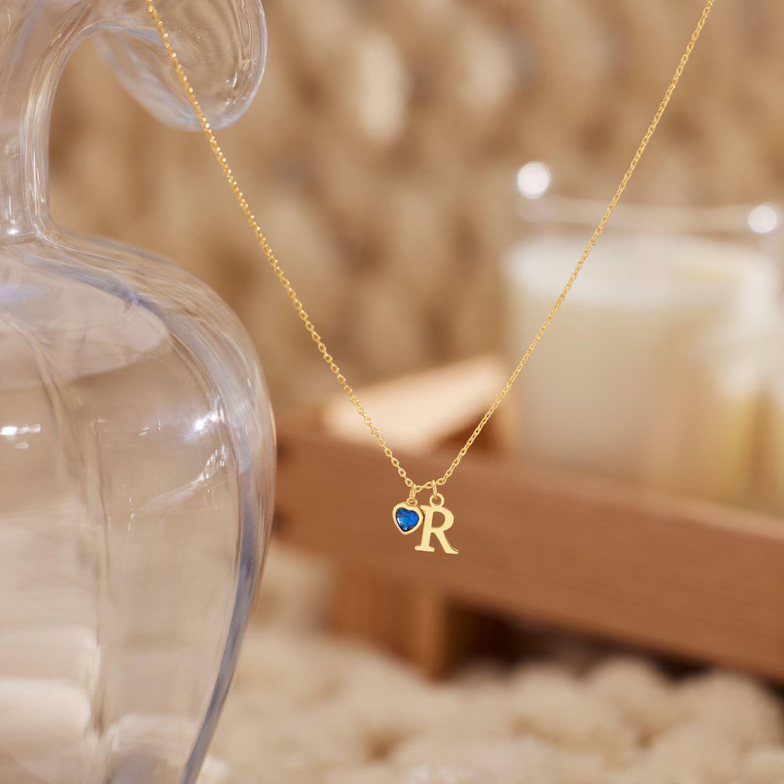 Custom Letter Necklace, Birthstone Jewellery