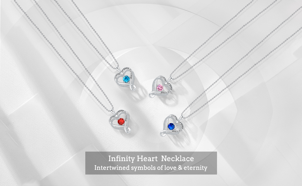 Infinity Love Heart Pendant Necklaces