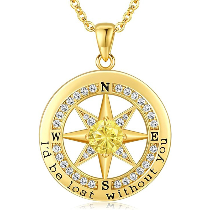S925 Necklace Gift for Wife |Compass Jewelry |Women Anniversary |Sterling Silver |Girlfriend Birthday Gifts for Her Valentines |I'd be Lost without You