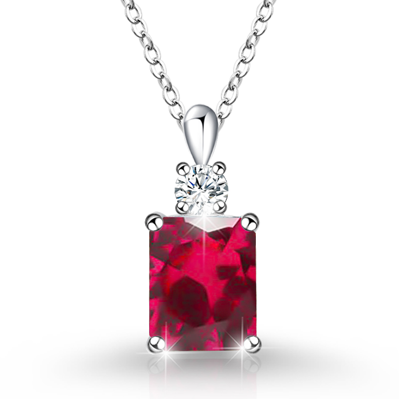 S925 Sterling Silver Multi-Color Gemstone Pendant Necklace – Elegant Sparkle with Pave Setting