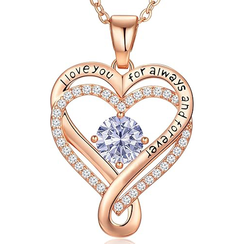 S925 Sterling Silver Engraved Heart Necklace for Lover with Wooden Gift Box & Message Card