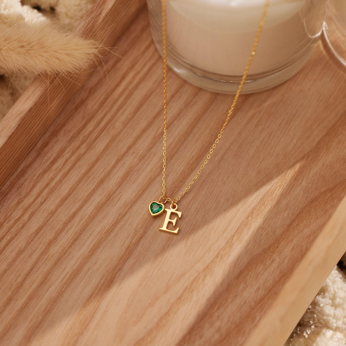 Custom Letter Necklace, Birthstone Jewellery