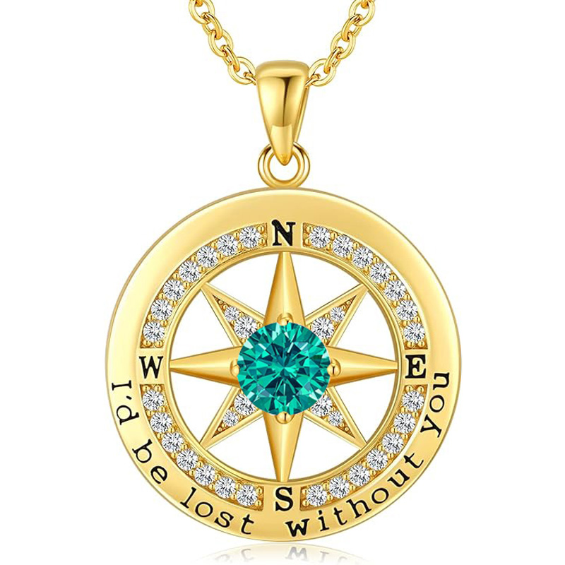 S925 Necklace Gift for Wife |Compass Jewelry |Women Anniversary |Sterling Silver |Girlfriend Birthday Gifts for Her Valentines |I'd be Lost without You
