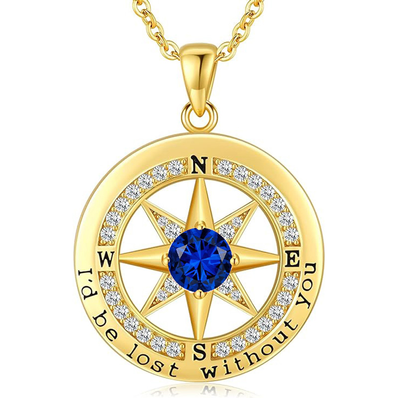 S925 Necklace Gift for Wife |Compass Jewelry |Women Anniversary |Sterling Silver |Girlfriend Birthday Gifts for Her Valentines |I'd be Lost without You