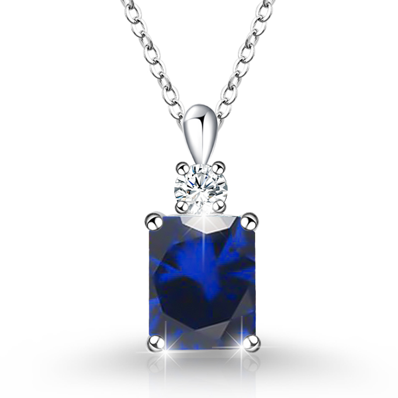 S925 Sterling Silver Multi-Color Gemstone Pendant Necklace – Elegant Sparkle with Pave Setting