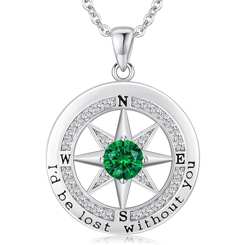 S925 Necklace Gift for Wife |Compass Jewelry |Women Anniversary |Sterling Silver |Girlfriend Birthday Gifts for Her Valentines |I'd be Lost without You