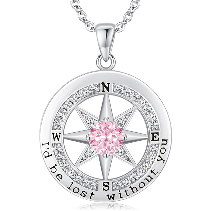 S925 Necklace Gift for Wife |Compass Jewelry |Women Anniversary |Sterling Silver |Girlfriend Birthday Gifts for Her Valentines |I'd be Lost without You