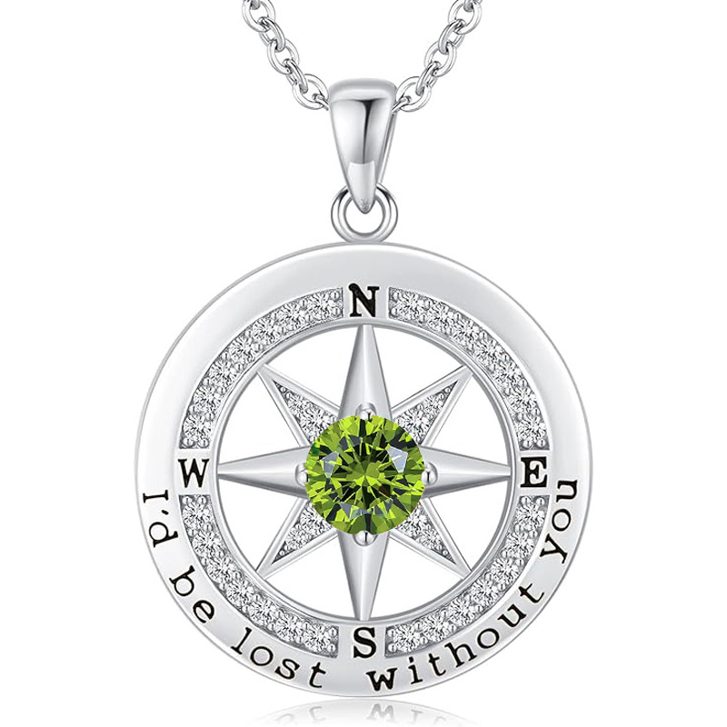 S925 Necklace Gift for Wife |Compass Jewelry |Women Anniversary |Sterling Silver |Girlfriend Birthday Gifts for Her Valentines |I'd be Lost without You