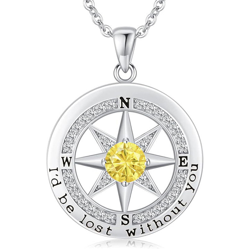 S925 Necklace Gift for Wife |Compass Jewelry |Women Anniversary |Sterling Silver |Girlfriend Birthday Gifts for Her Valentines |I'd be Lost without You