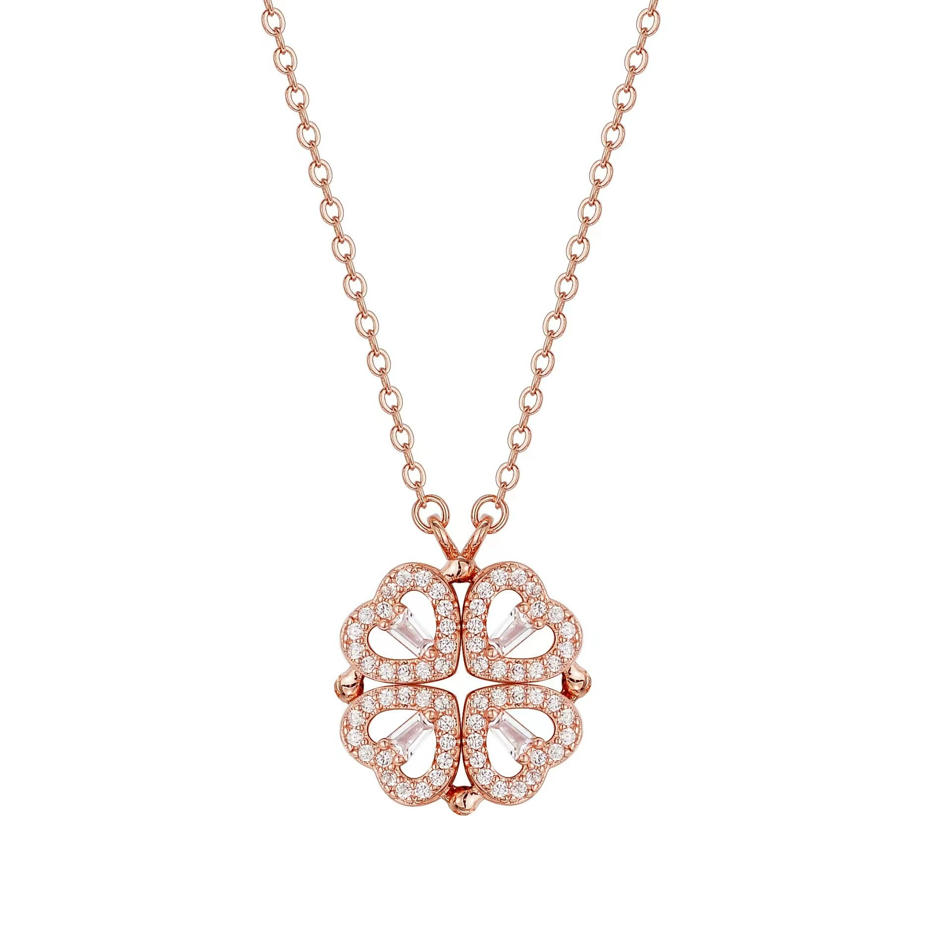 Daughter's 4-Leaf Clover "Lucky Charm" Necklace and Forever Rose Gift Box