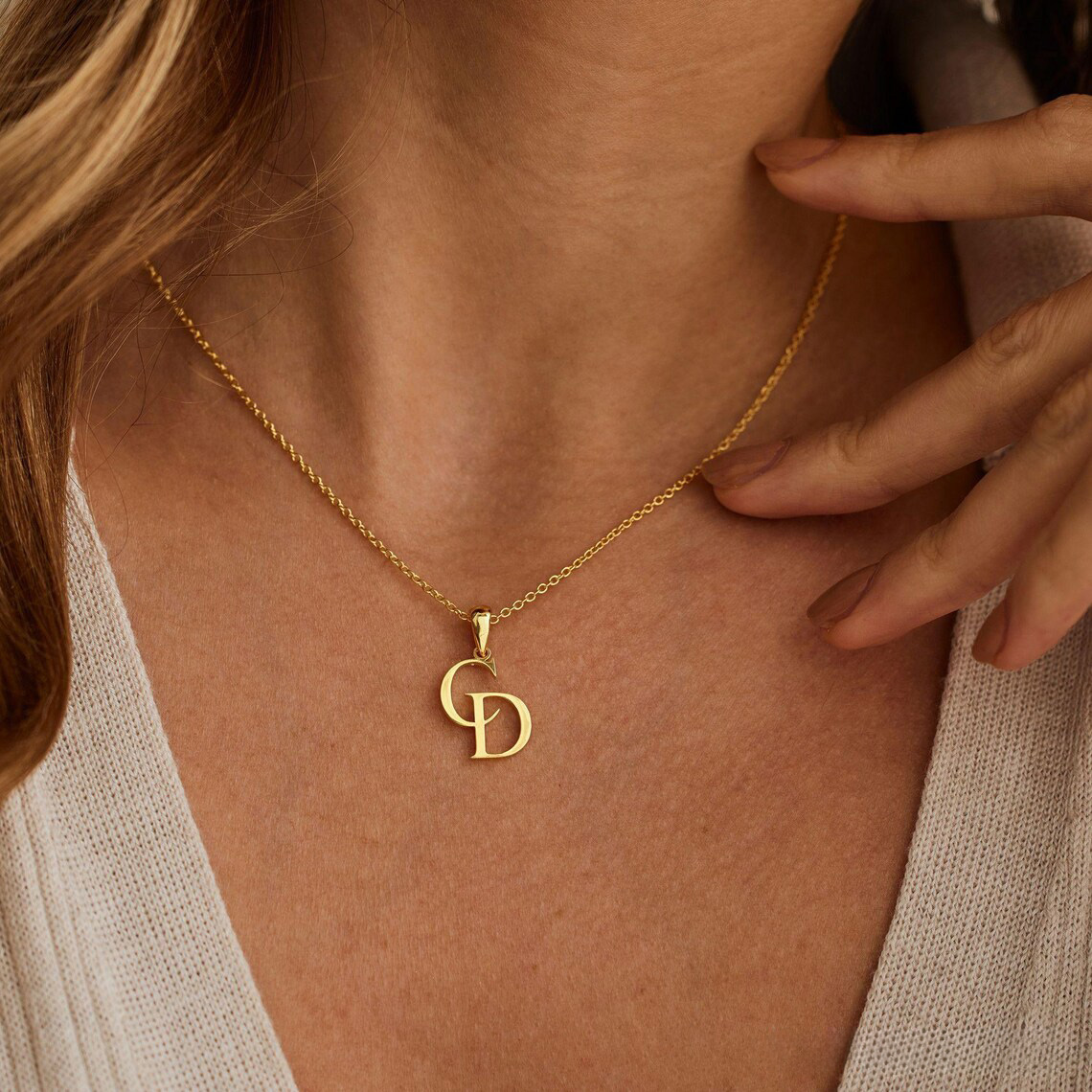Custom Initial Necklace, Two Letter Necklace
