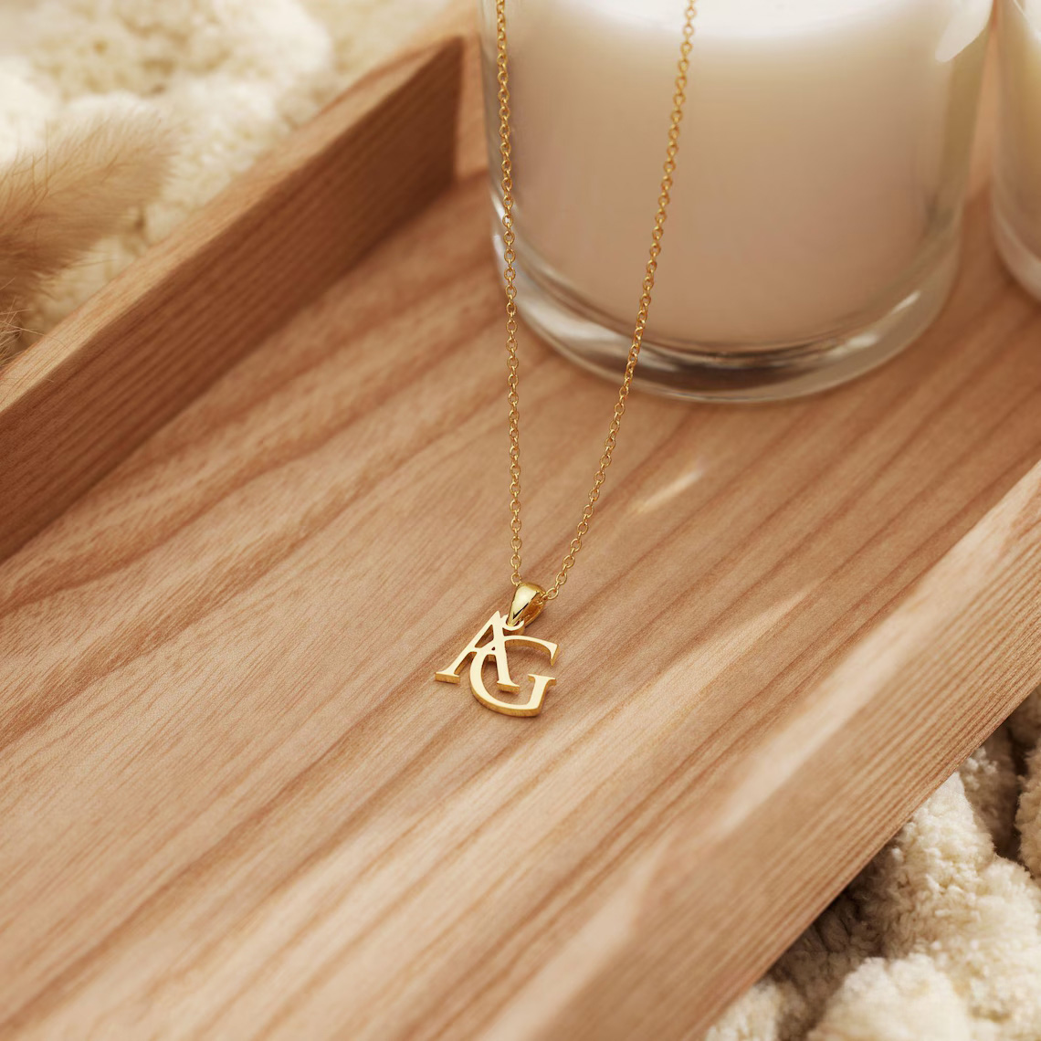Custom Initial Necklace, Two Letter Necklace