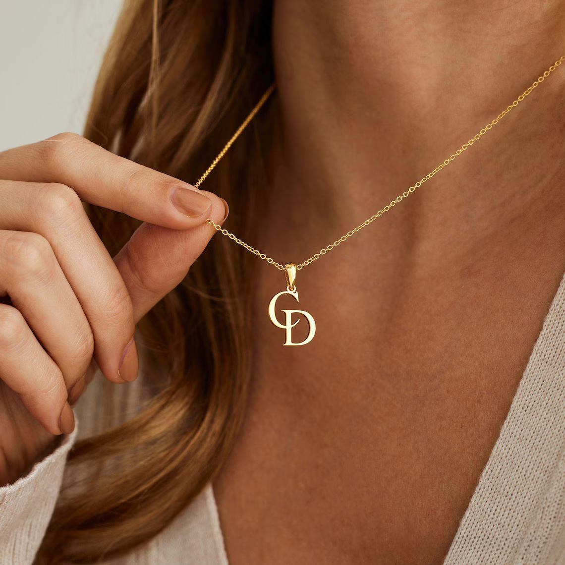 Custom Initial Necklace, Two Letter Necklace