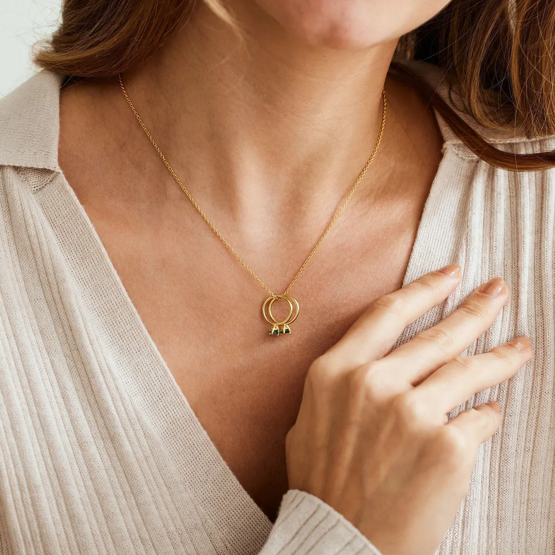Dainty Birthstone Necklace, Family Birthstone Necklace