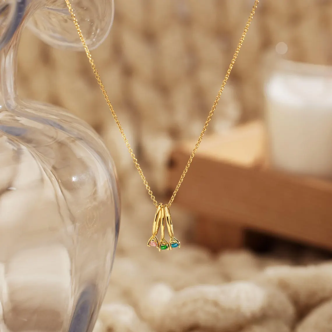 Dainty Birthstone Necklace, Family Birthstone Necklace