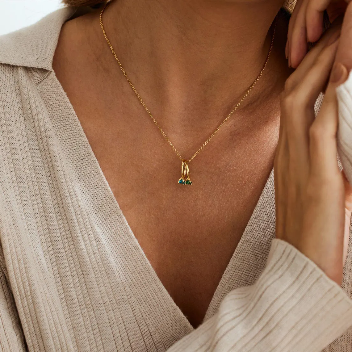 Dainty Birthstone Necklace, Family Birthstone Necklace