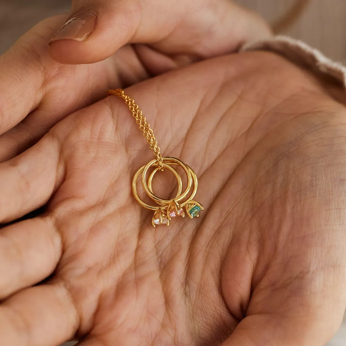 Dainty Birthstone Necklace, Family Birthstone Necklace