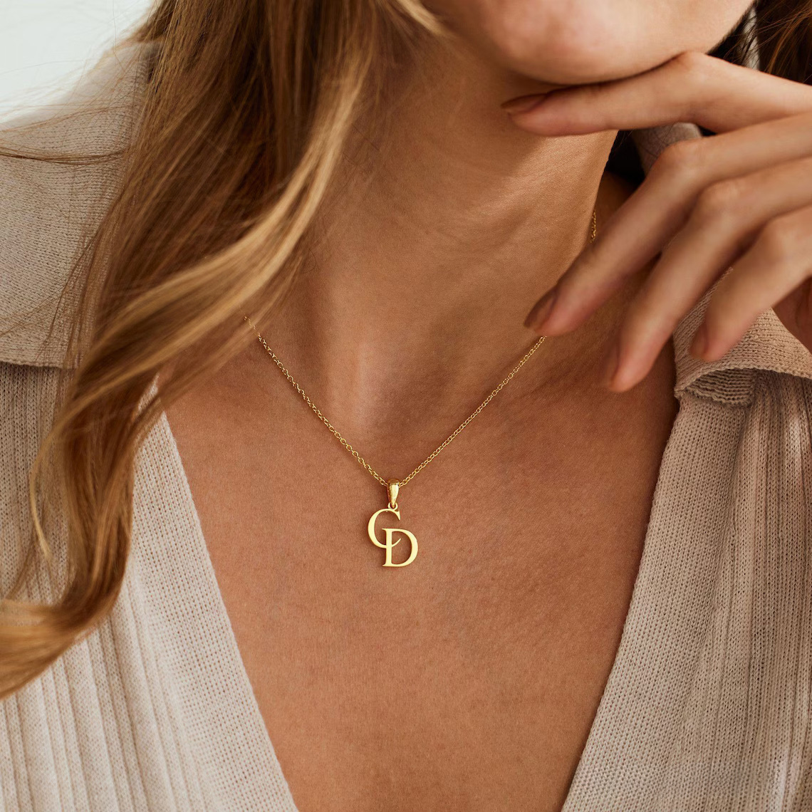 Custom Initial Necklace, Two Letter Necklace