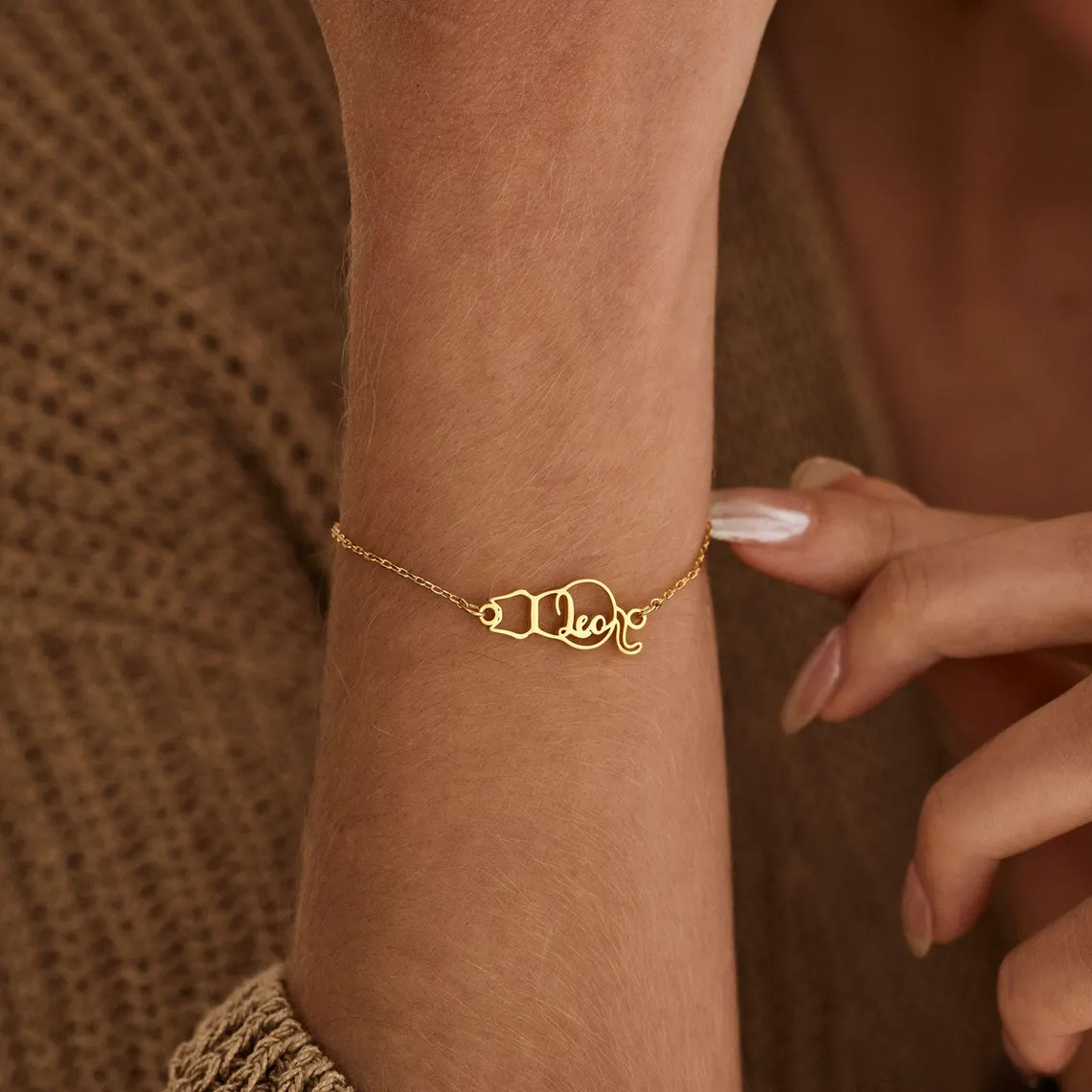 Personalised Cat Name Bracelet